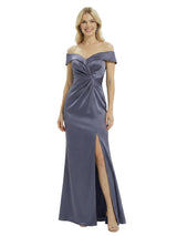 Chic Off Shoulder Satin Mermaid Long Mother of The Groom Dresses