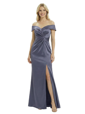 Chic Off Shoulder Satin Mermaid Long Mother of The Groom Dresses