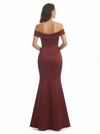 Sexy Off The Shoulder Silky Satin Mermaid Long Evening Gown Dresses For Women