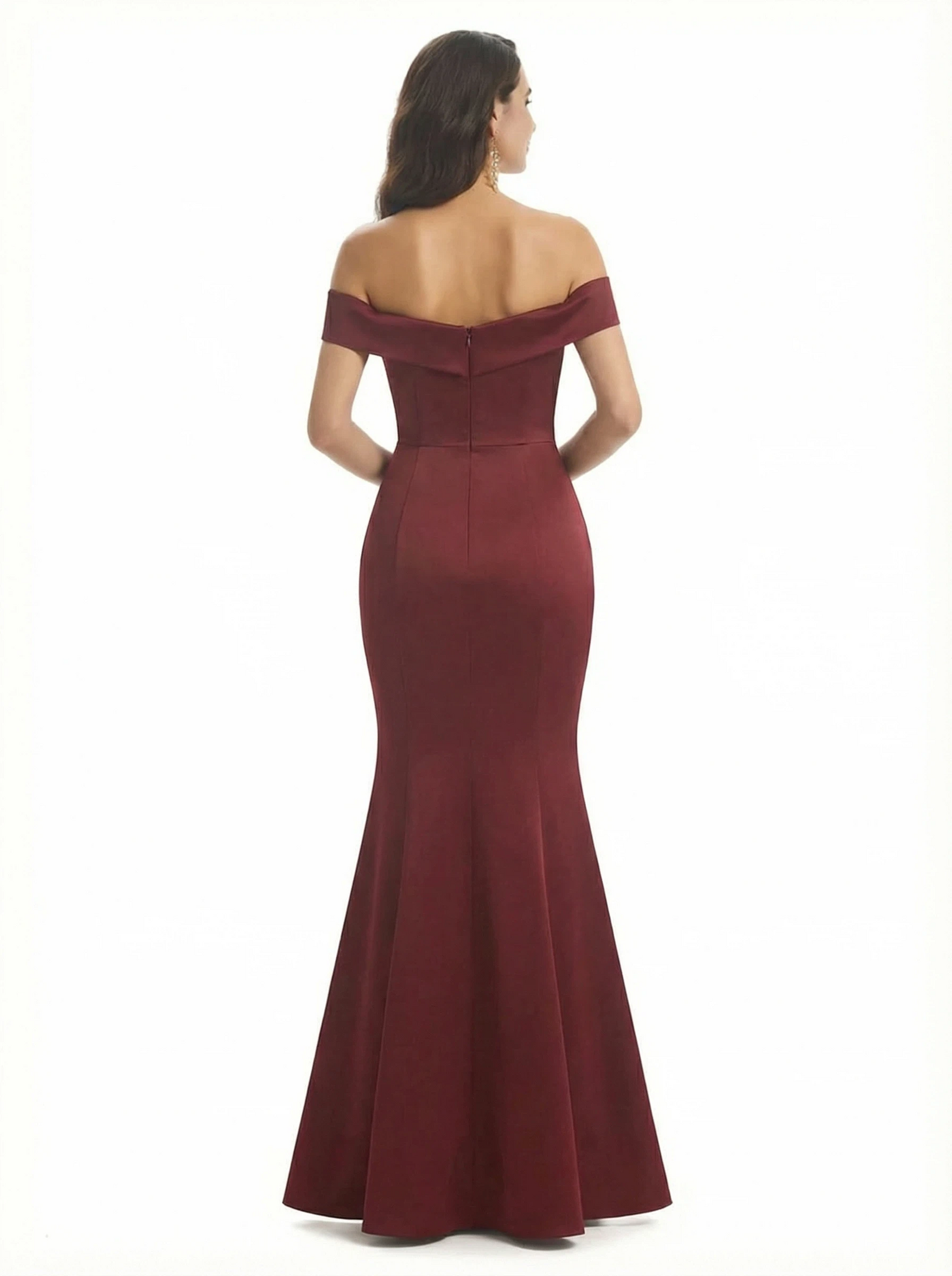 Sexy Off The Shoulder Silky Satin Mermaid Long Evening Gown Dresses For Women