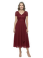 ChicSew Classy Lace Bodice Chiffon Mother Of The Groom Dresses V-Neck Short Sleeves Midi Party Wear