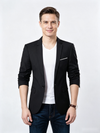 Classic 1 Piece Black Men's Suit with Regular Fit and Sophisticated Peak Lapel