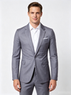 Classic 2 Piece Light Grey Men's Suit with Regular Fit and Sophisticated Peak Lapel