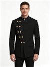 Classic 1 Piece Black Men's Suit with Regular Fit and Sophisticated Peak Lapel