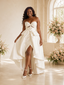 ChicSew Fancy Strapless Sweetheart Ruching Sleeveless Sheath High-Low Wedding Dress
