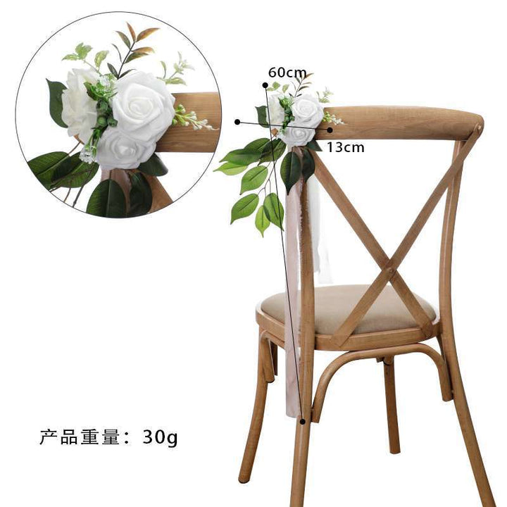 New Artificial Flower Hotel Decoration Outdoor Wedding Chair Back Flower, CF17044