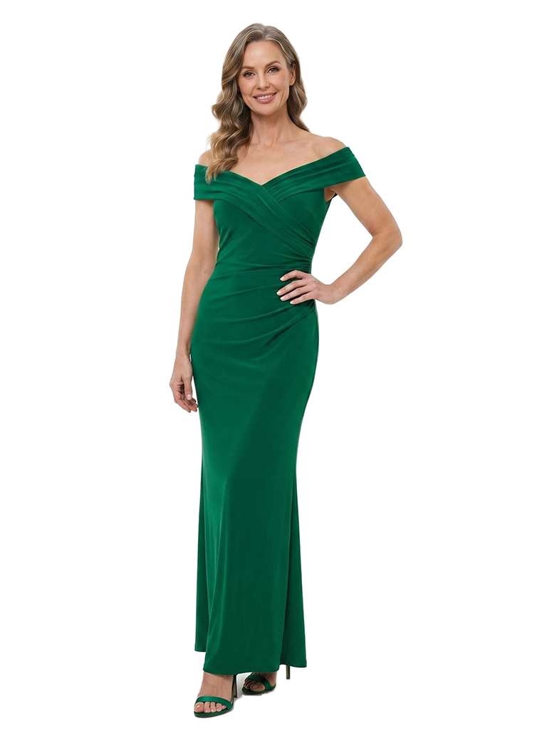 ChicSew Off Shoulder Sleeveless Jersey Ruched Mermaid Mother of the Groom Dress