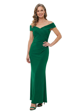 ChicSew Off Shoulder Sleeveless Jersey Ruched Mermaid Mother of the Groom Dress