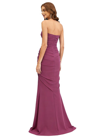 Sexy Sweetheart Ruffles Chiffon Mermaid Floor-Length Mother of The Bride Dresses