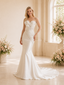 ChicSew Elegant Illusion Lace Applique Satin Long Sleeves Beaded Mermaid Maxi Wedding Dresses