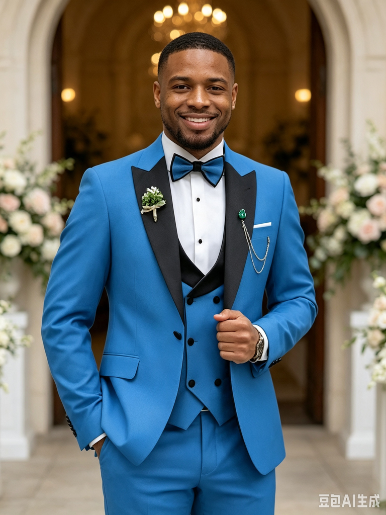 Classic 1 Piece Royal Blue Men's Suit with Regular Fit and Sophisticated Peak Lapel