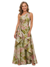 Chicsew Elegant Floral One Shoulder Ruched A-Line Long Mother of The Bride Dresses