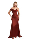 Elegant Silky Satin One Shoulder Mermaid Floor Length Bridesmaid Dresses Online