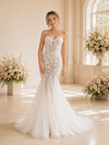 ChicSew Sexy Mermaid Lace Applique Tulle Sweetheart Boning Maxi Long Wedding Dress