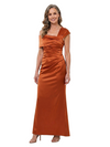 ChicSew Sophisticated Asymmetrical Straps Ruched Satin Sheath Mother Of The Bride Dress