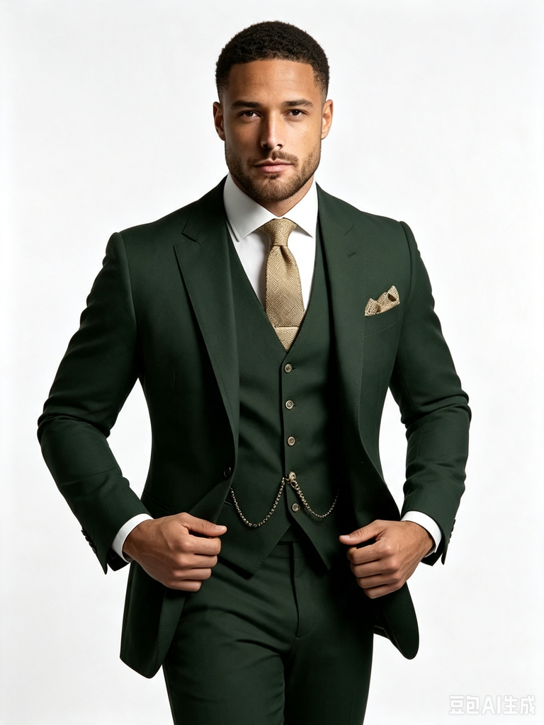 Classic 1 Piece Dark Green Men's Suit with Regular Fit and Sophisticated Peak Lapel