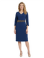 Chicsew Elegant V-Neck 3/4 Sleeves Sheath Knee-Length Mother Of The Bride Dresses