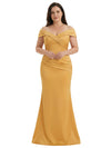 Elegant Soft Satin Sleeveless Off Shoulder Mermaid Floor-Length Mother Of The Bride Dresses