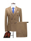 Taupe 3 pieces Men‘s Suit Slim Fit Flat Double Breasted Peak Lapel Tuxedo CN503