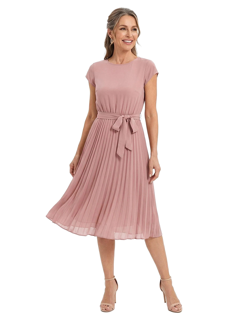 ChicSew Jewel Short Sleeve Chiffon Knee Length Casual Mother of the Bride Dress