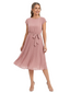 ChicSew Jewel Short Sleeve Chiffon Knee Length Casual Mother of the Bride Dress