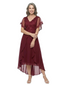 ChicSew Modern High-Low Chiffon A-Line Mother Of The Bride Dresses Flutter Sleeves Lace V-Neck Gown