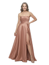 ChicSew Strapless Pleated A-Line Satin Floor-Length Mother of the Bride Dress