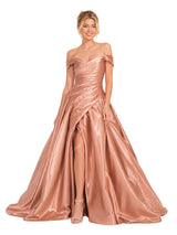 Chicsew Sexy Off Shoulder Satin Ballgown Unique Long Bridesmaid Dresses