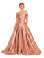 Chicsew Sexy Off Shoulder Satin Ballgown Unique Long Bridesmaid Dresses