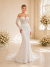 ChicSew Beautiful Sweetheart Mermaid Lace Tulle Off The Shoulder Long Sleeves Boning Floor-Length Wedding Dresses