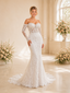 ChicSew Beautiful Sweetheart Mermaid Lace Tulle Off The Shoulder Long Sleeves Boning Floor-Length Wedding Dresses
