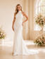 ChicSew Unique High Neck Sleeveless Mermaid Crepe Long Wedding Dresses