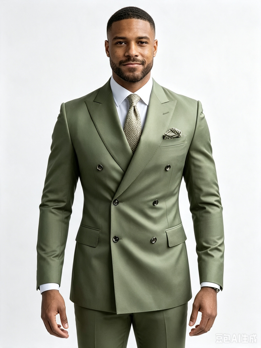 Classic 3 Piece Dusty Sage Men's Suit with Regular Fit and Sophisticated Peak Lapel