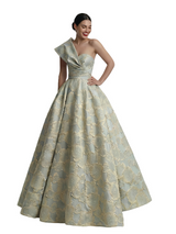 ChicSew Modern Floral Jacquard One Shoulder Floor-Length A-Line Long Formal Evening Dresses