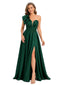 ChicSew Modern One Shoulder Satin A-Line Slit Formal Evening Gown For Mother Of The Groom With Applique