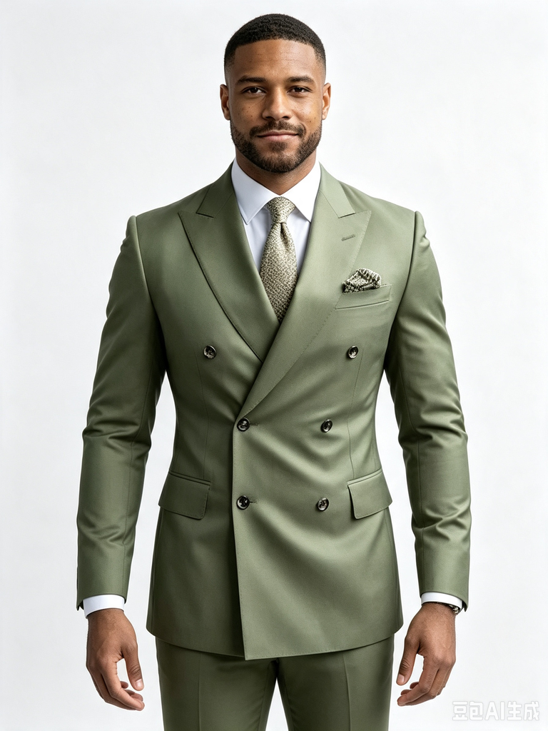 Classic 1 Piece Dusty Sage Men's Suit with Regular Fit and Sophisticated Peak Lapel