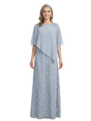 ChicSew Elegant Mother Of The Bride Dress With Sequin Lace A-Line Long Chiffon Capelet