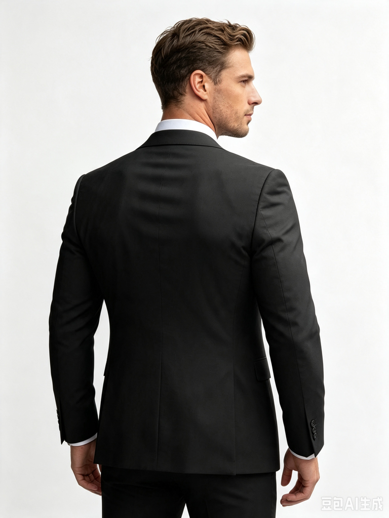Classic 1 Piece Black Men's Suit with Regular Fit and Sophisticated Peak Lapel