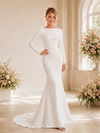 ChicSew Elegant Fancy Crepe Mermaid Long Sleeves Maxi Long Wedding Dresses