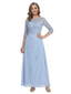 ChicSew Bateau Neck 3/4 Sleeve Lace Applique Chiffon Ankle Length Mother of the Bride Dress