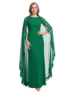 ChicSew Jewel Lace Cape Sleeve Mermaid Floor Length Chiffon Fancy Mother of the Bride Dresses