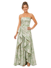 Chicsew Elegant Floral Strapless Ruched Floor-Length Mother of The Bride Dress