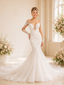 ChicSew Sexy V-Neck Lace Tulle Long Sleeves Mermaid Maxi Wedding Dresses With Long Train