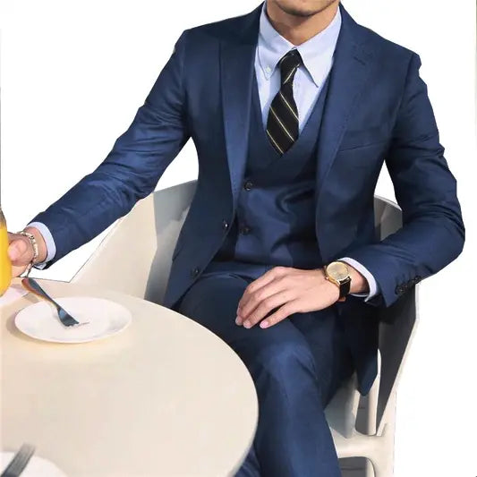 Casual Men's 3 Pieces Mens Suit Regular Fit Notch Lapel Tuxedos (Blazer+vest+Pants) CN440