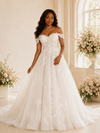 ChicSew Romantic A-Line Off The Shoulder Glitter Tulle Lace Appliques Maxi Wedding Dress