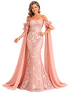 ChicSew Fancy Strapless Lace Mermaid Mother Of The Bride Dress With Chiffon Cape