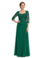 ChicSew Lace Long Sleeve Ruffle Floor Length Chiffon Mom Of The Groom Dresses