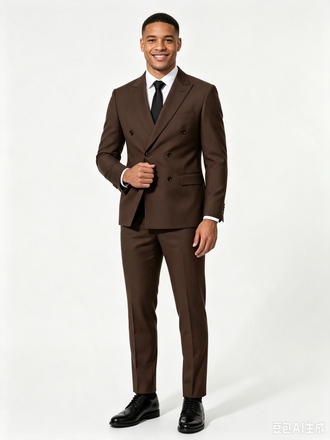 Classic 1 Piece Chocolate Men's Suit with Regular Fit and Sophisticated Peak Lapel