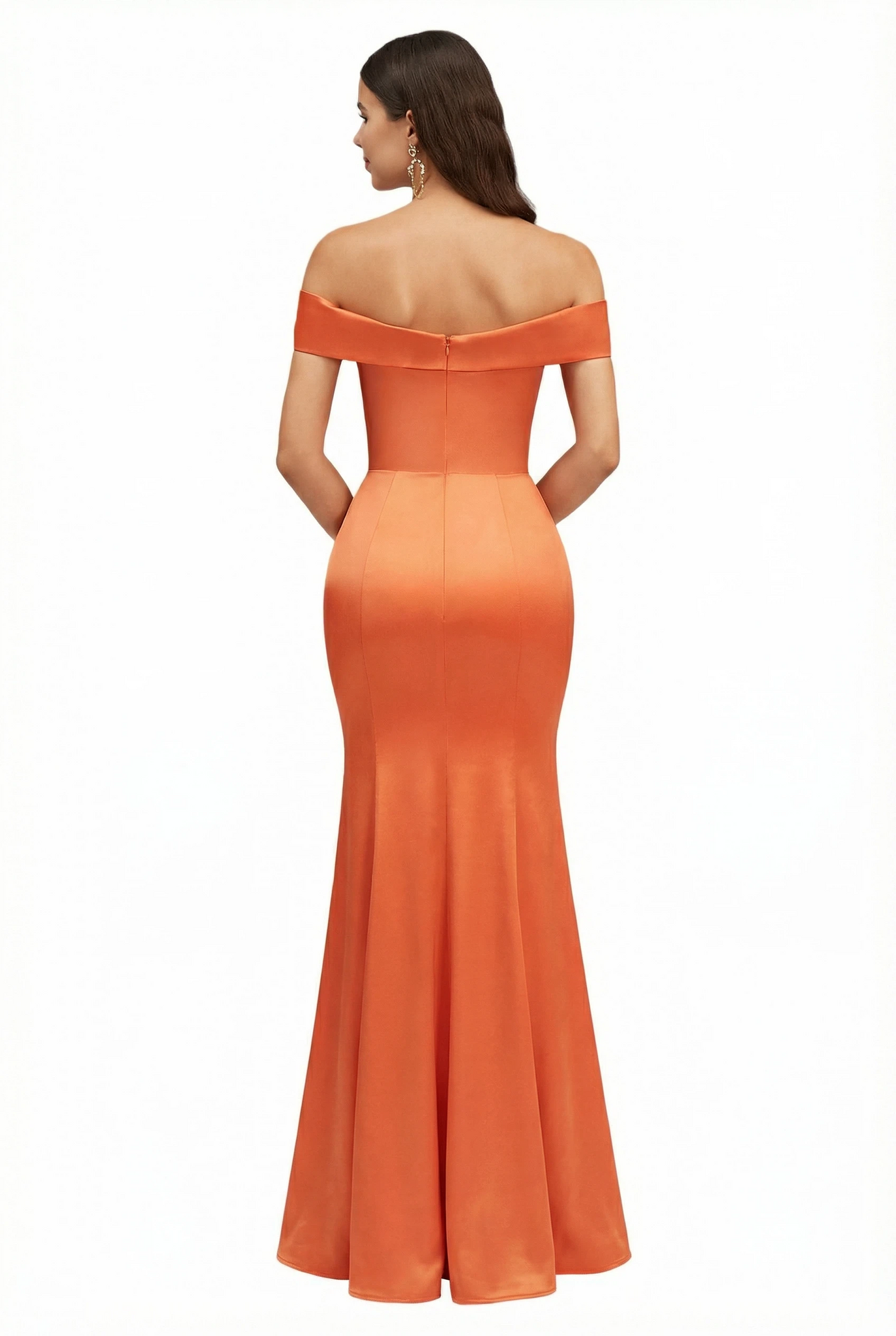 Sexy Off The Shoulder Mermaid Ruffle Silky Satin Long Evening Dresses For Wedding