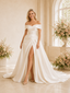 ChicSew Elegant Off The Shoulder A-line Ruched Satin Wedding Dresses With Side Slit